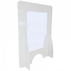 Mampara protección con ventana transparente para mostrador, recepción y barra bar. 100x74 cm.