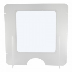 Mampara protección con ventana transparente para mostrador, recepción y barra bar. 100x100 cm.